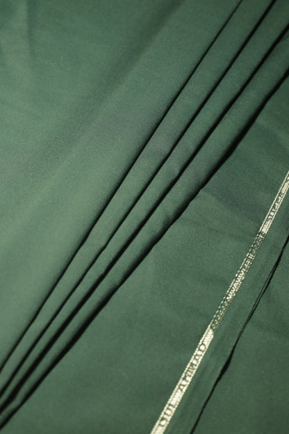Dark Green Cotton Unstitched Suit – 385 GSM | Sahab Jee