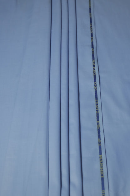 Sky Blue Cotton-Polyester Unstitched Suit – 250 | Sahab Jee