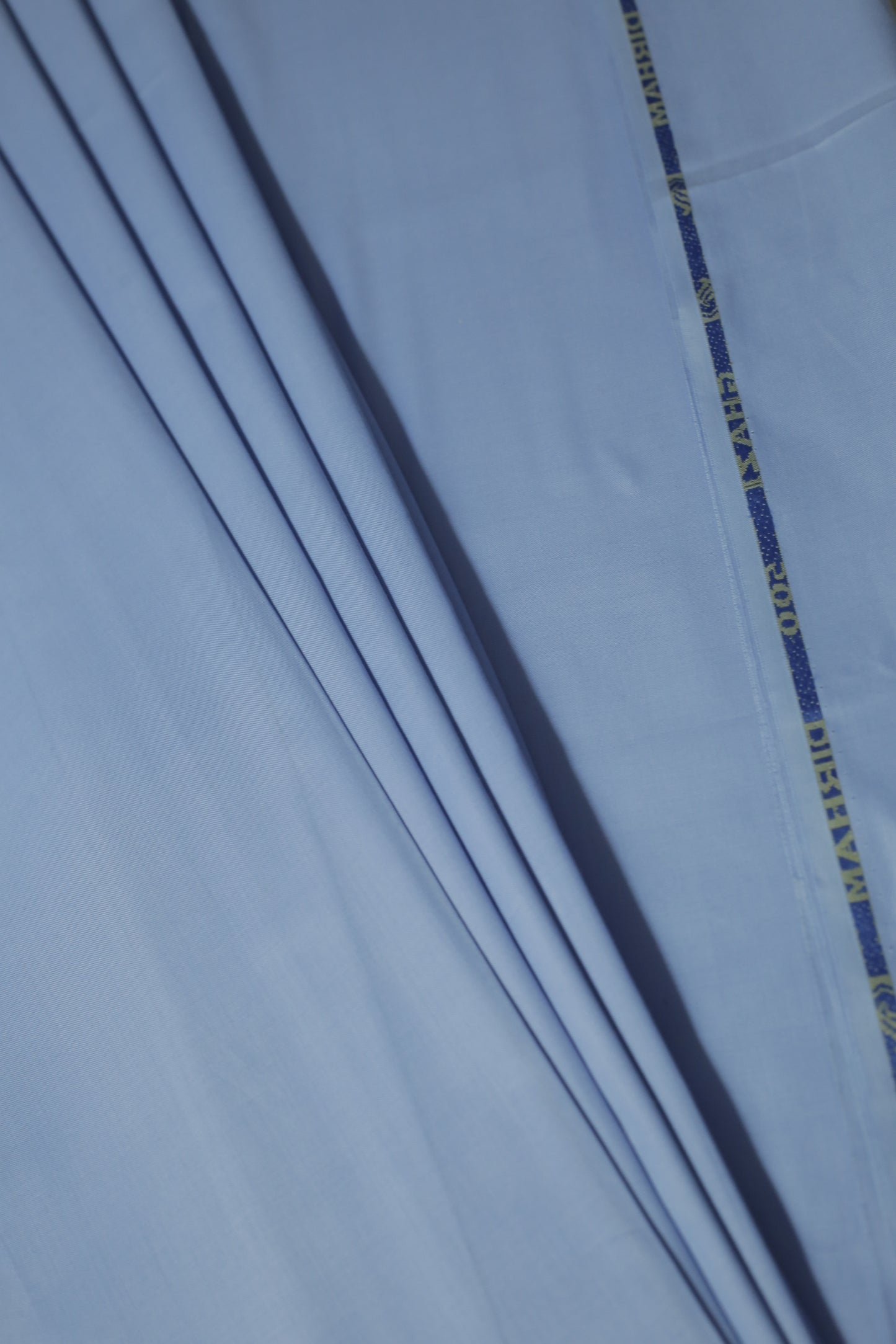 Sky Blue Cotton-Polyester Unstitched Suit – 250 | Sahab Jee