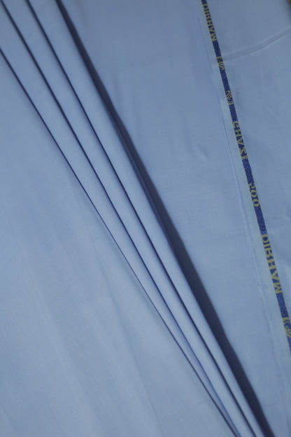 Sky Blue Cotton-Polyester Unstitched Suit – 250 | Sahab Jee