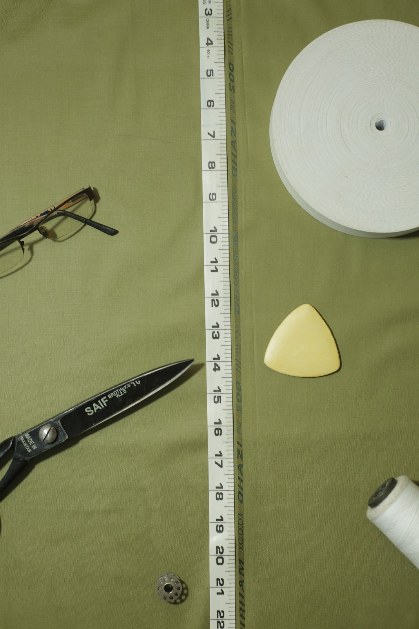 Light Olive Green Cotton-Polyester Unstitched Suit – 245 GSM | Sahab Jee