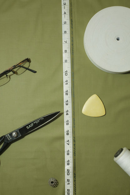 Light Olive Green Cotton-Polyester Unstitched Suit – 245 GSM | Sahab Jee