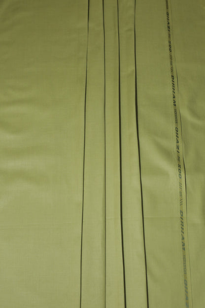 Light Olive Green Cotton-Polyester Unstitched Suit – 245 GSM | Sahab Jee