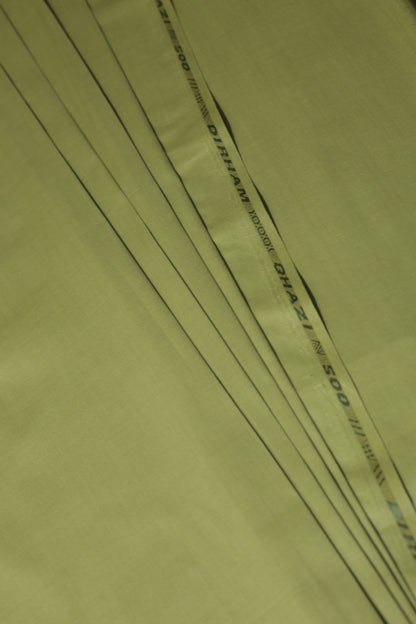 Light Olive Green Cotton-Polyester Unstitched Suit – 245 GSM | Sahab Jee