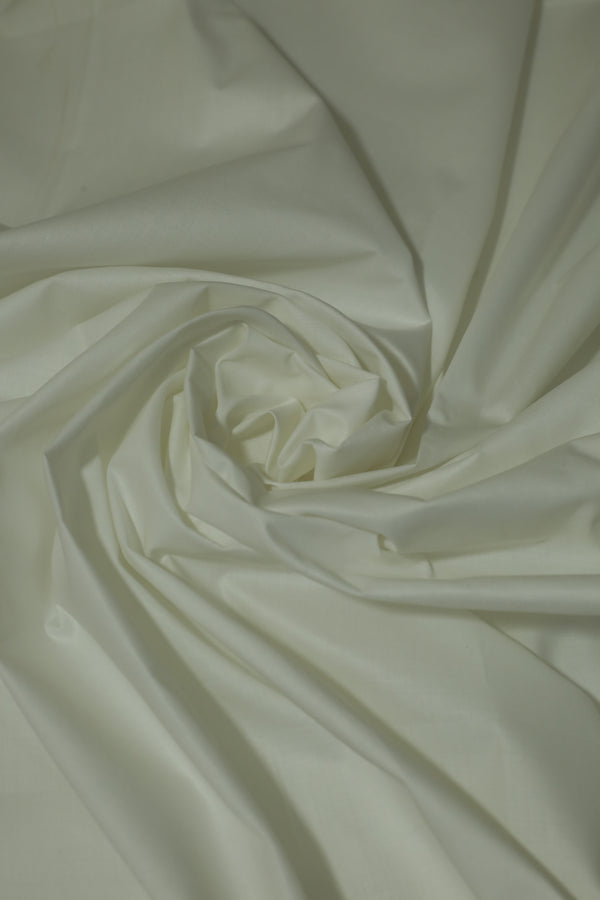 White Cotton-Polyester Unstitched Suit – 245 GSM | Sahab Jee